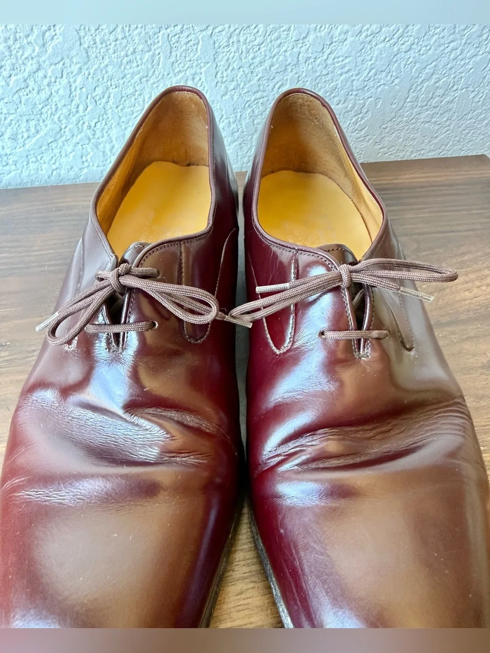 Stetson Burgundy Leather Derby Shoes